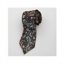 Vintage Christian Dior Mens Neck Tie Black Paisley 100% Italian Silk Made in USA