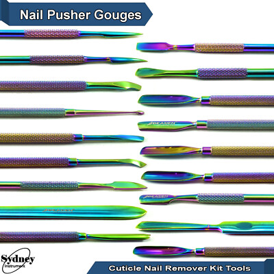 Beauty Gouge Manicure Cuticle Nail Pusher Small Spoon Nail Cleaner Spatula 