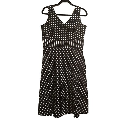 black and white polka dot fit and flare dress MADE TO ORDER: The Athena Dress – KTRcollection main image 1