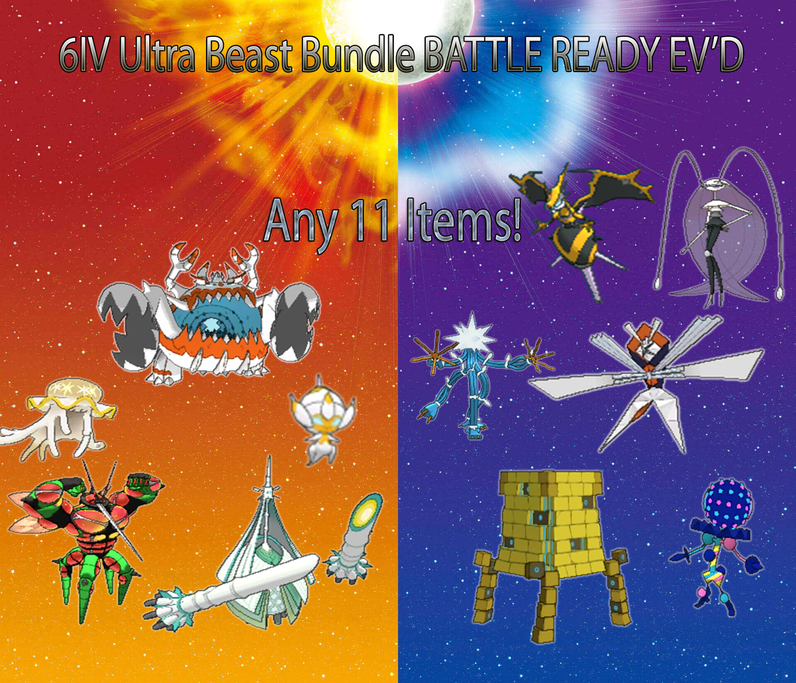 Shiny 6IVs Pack! Every Ultra Beast + Free items for Pokemon Sword/Shield