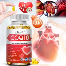500mg COQ10 Capsules, Promote Heart Health & Energy, Non-GMO, Gluten Free
