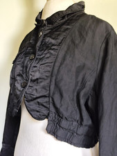 Women Rundholz Dip Black Label Cropped Asymmetric Patchwork Long Sleeve Jacket L