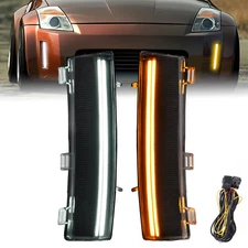 2PCS LED Turn Signal Lights Side Marker Lamps+DRL For Nissan 350Z LCI 2006-2009