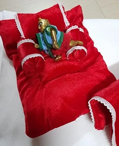 Multicolour Laddu Gopal Kanha Ji Bedding Set With pillows And Blanket size 4 US - Image 3 of 4