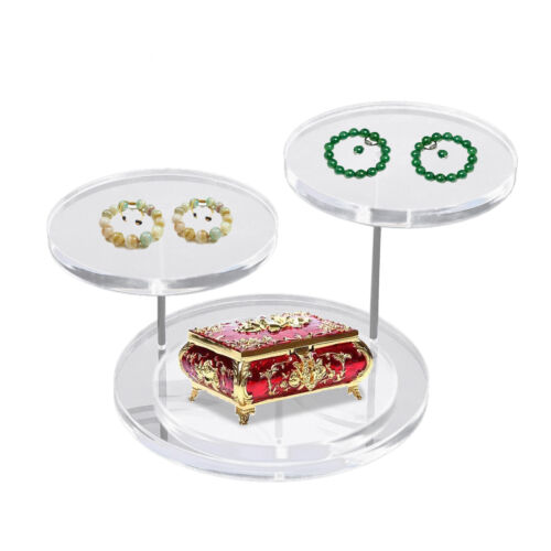 Acrylic Transparent Display Stand, 3 Round Base Display Rack, Jewelry & Ring