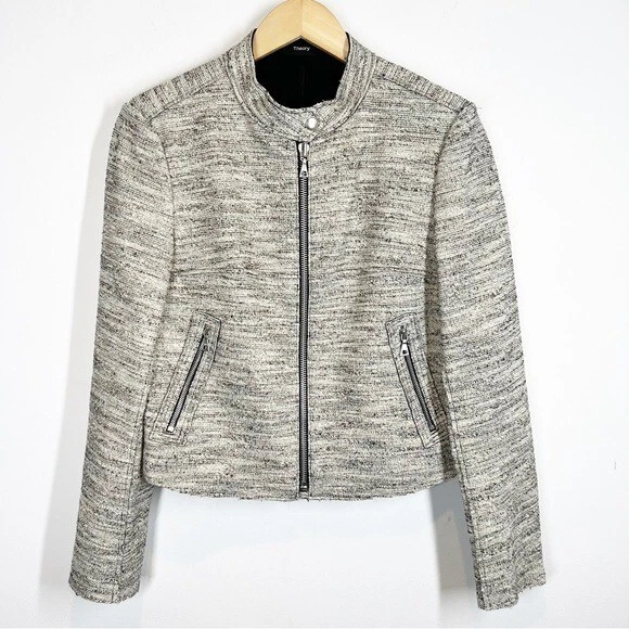 Theory Tweed Moto Jacket | eBay