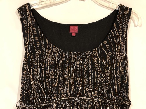 212 Collection Dress Women's Size L Black/Beige Lined Sleeveless Elastic Waist - Picture 8 of 12