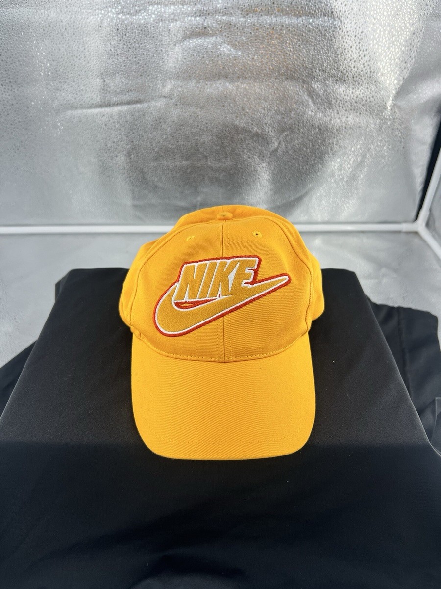 Vintage Nike Core Cap Hat Yellow White Logo Swoosh Logo