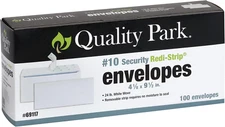 #10 Security Envelopes, No Window, Redi-Strip Self Seal Envelopes, 24-Lb White W