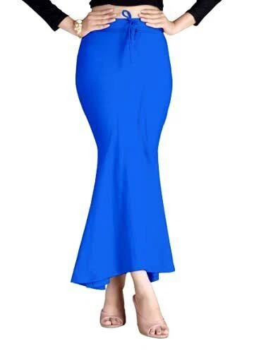 Traditional Flare Saree Shapewear Petticoat Blue Size Extra Large For Women