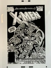Production Art UNCANNY X-MEN ANNUAL #1 cover, MIKE VOSBURG art, 11x17, Atlantis