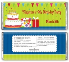 Birthday Personalized Birthday Party Candy Bar Wrappers - Hershey Candy Favor