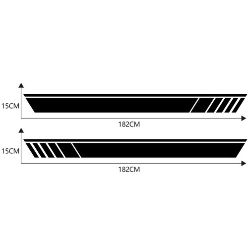 2pcs Sports Racing Shadow Stripe Decal Graphic Truck Car Body Side Door Stickers - Picture 2 of 8