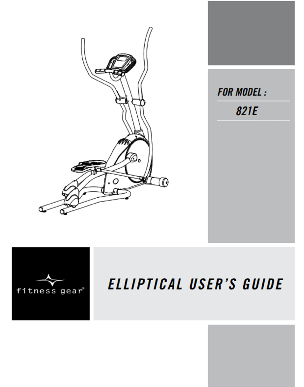 Fitness Gear 821E EP175 Elliptical Owner Manual 072269 eBay