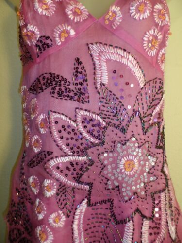 Marciano S Dress NWT $268 Sequin Beaded Floral Bright Lavender Purple Wedding - Photo 1 sur 11