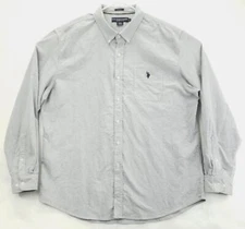 US Polo Assn Performance Shirt Mens 2XL Gray Stretch Pony Casual Button-Down