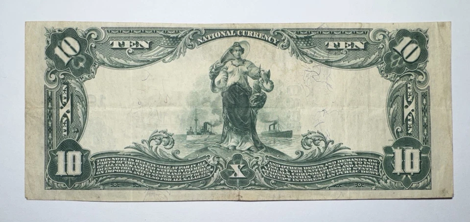 1902 $10 Quaker City National Bank Ohio, National Currency - Image 2 of 2