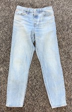 Levi's Premium 501 Jeans Size 28 Light Wash Slim Taper Leather Back Patch Big E