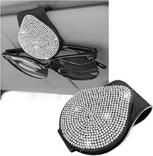 Sunglass Holder for Car Visor, Magnetic Leather Visor Clip Glasses Holder with S