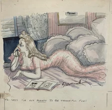 Barbara Shermund Original Esquire Magazine Nov. 1940 Plenty To Be Thankful For