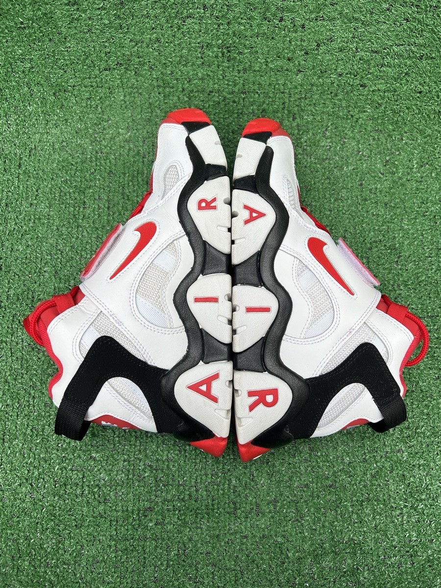 nike air barrage red black and white