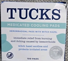 Tucks Medicated Cooling Hemorrhoidal Pads With Witch Hazel 100 Pads Exp 4/27 New