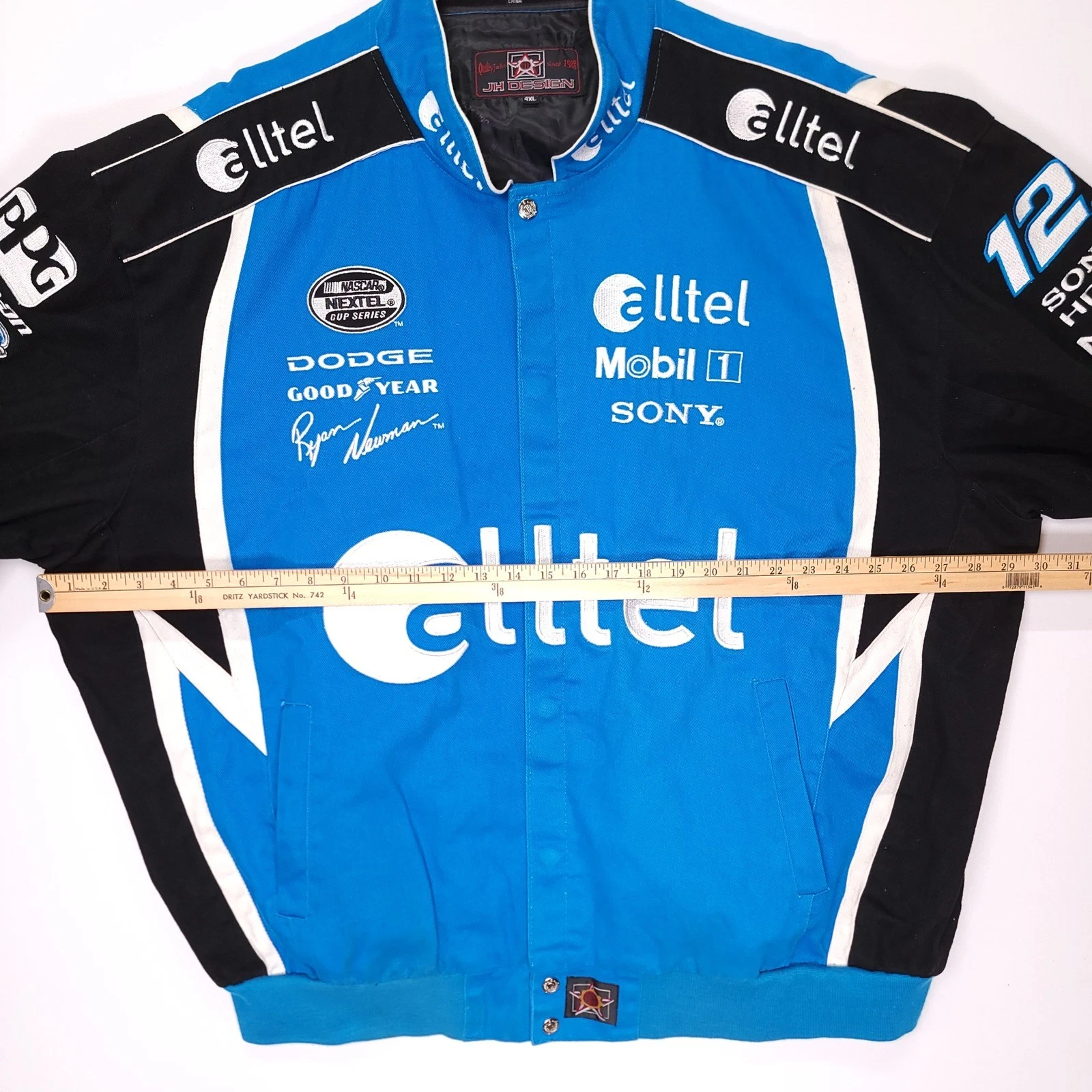 Ryan Newman JH Design Alltel NASCAR Racing Jacket Blue Black 4XL Sewn image 8