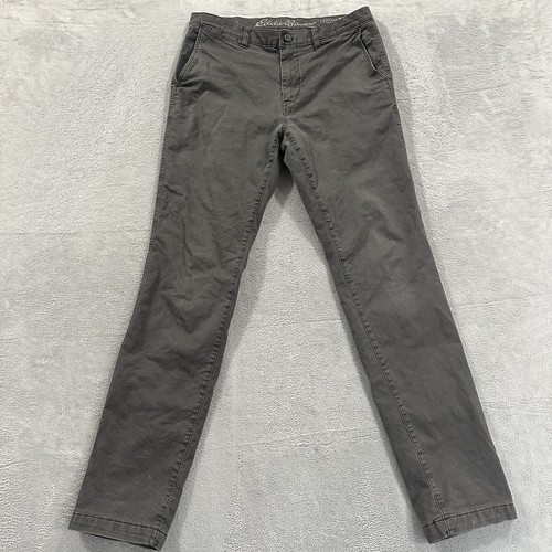 Eddie Bauer Chino Hose Herren 32 x 34 Legend Wash Flex Fleece gefüttert warm Outdoor