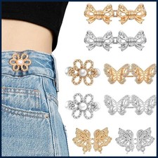 2sets Pant Waist Tightener Adjustable Waist Buckle Set No Sewing Pants Clips