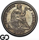 1887 Seated Liberty Dime *Tough This Nice* Choice AU++