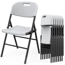 6 PCS Optional Injection Molding Classic Garden Plastic Folding White Chairs