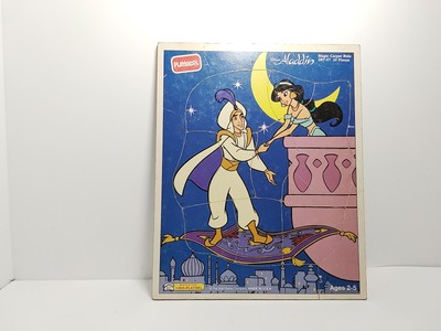 ALADDIN WALT DISNEY PLAYSKOOL 287-07 WOODEN FRAME TRAY PUZZLE- Magic Carpet Ride