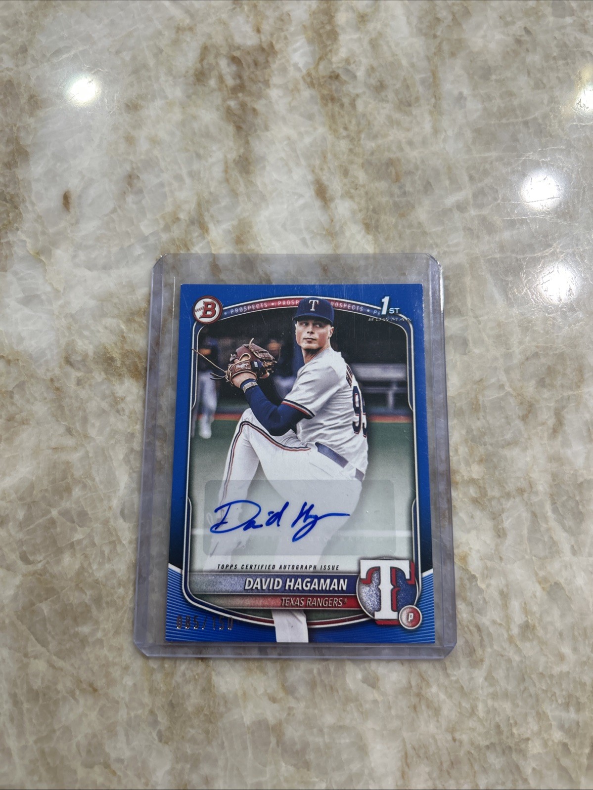 2025 Bowman David Hagaman 1st Bowman Paper Prospect Blue Auto /150