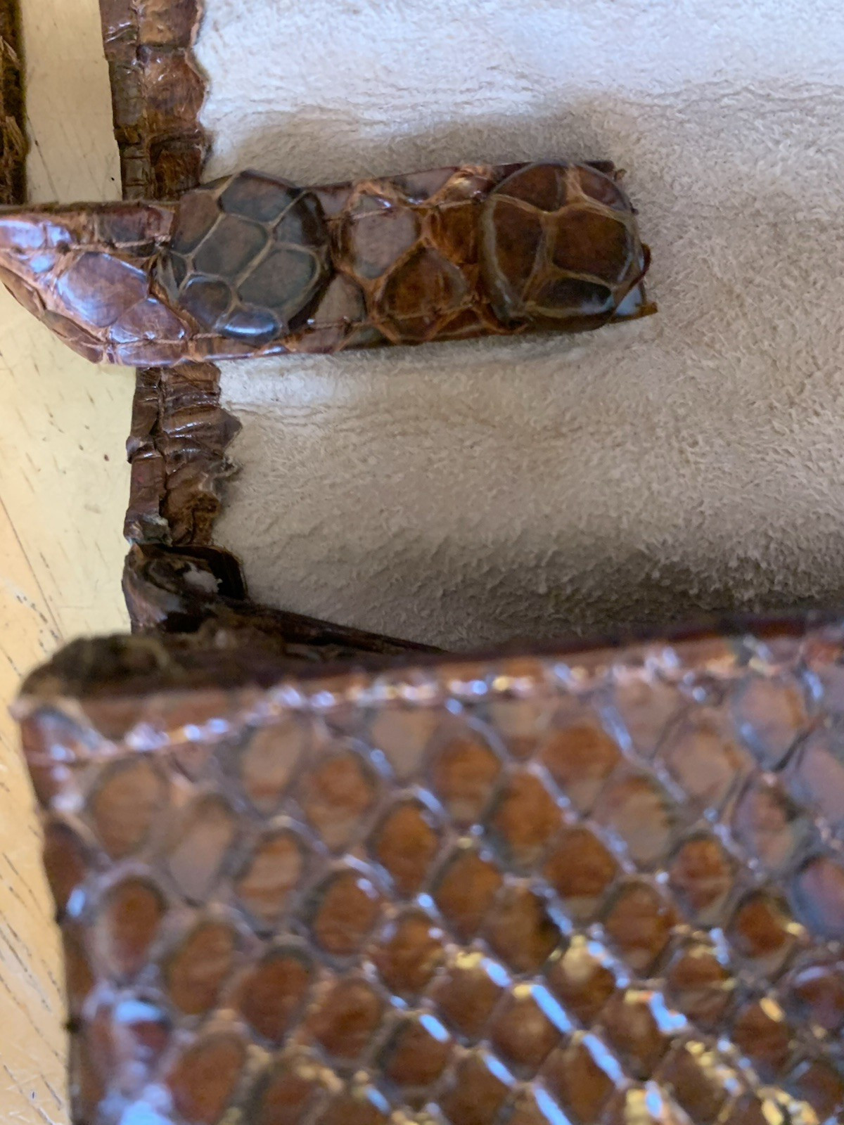 Genuine PYTHON Snakeskin Shoulder Bag Convertible… - image 14