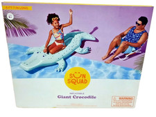 Sun Squad Giant Crocodile Inflatable Swimming Pool Float/Raft 6ft long FREE A14
