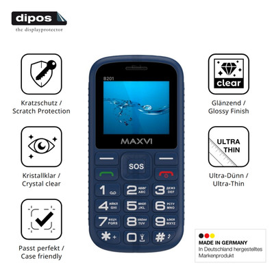 4x Schutzfolie klar für Maxvi B201 Displayschutzfolie Folie Display Schutz dipos
