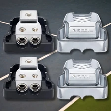 2X 2Way Distribution Block 0 Gauge In Out Car Audio Amp Power Ground Distributor
