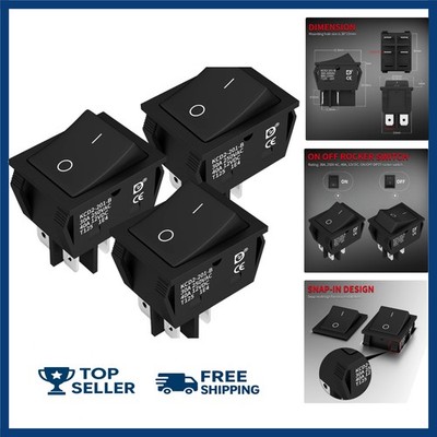 DPST Rocker Switch 40A 12V DC 4 Pin 2 Position Switch ON Off Toggle Switch 30...