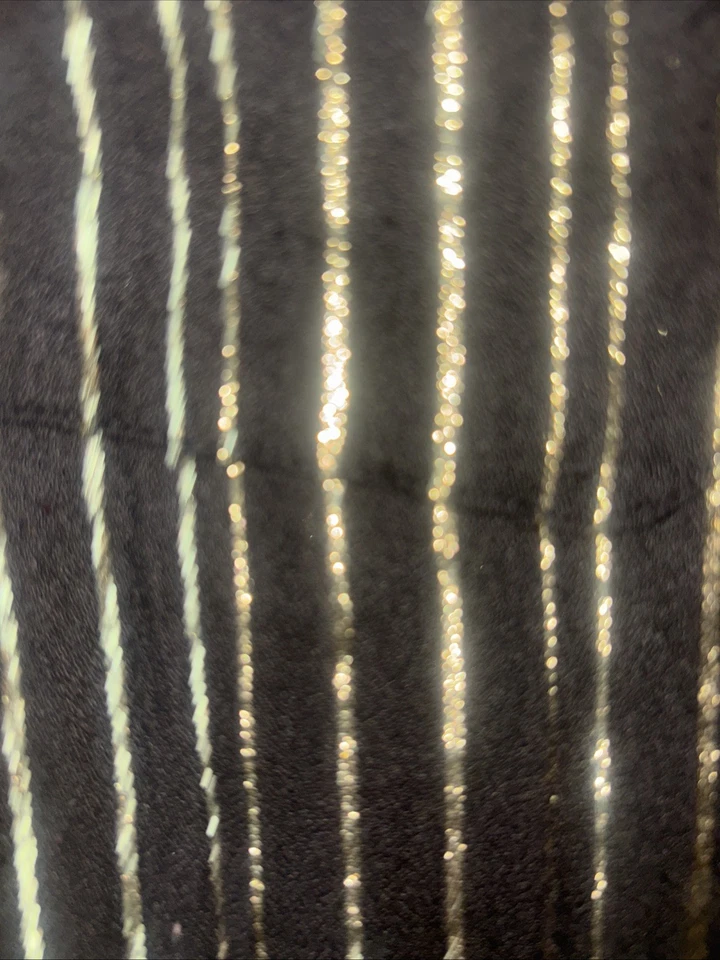 Vestido negro Anne Klein rayas doradas talla 10 hasta la rodilla Foto 4 de 4