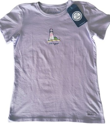 Life Is Good Women's Crusher-Lite Shirt Short Sleeve Size XS NWT Lighthouse