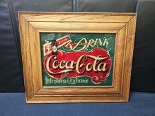 Vintage Coca Cola Delicious & Refreshing Bar Mirror Advertising 18x15