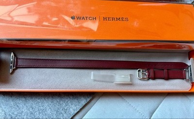 Hermes Apple Watch Double Tour Rouge H Band 38/42mm Bangle New