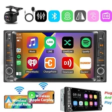For Nissan Versa 2015-2019 Apple Carplay Android Auto Car Stereo GPS Radio + cam