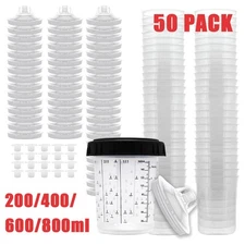 CUPS Disposable Paint Spray Gun Cup Liners and Lid System (190 Mic) 50pack