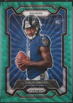 2023 PANINI PRIZM RED/WHITE/BLUE PRIZM #307 ZAY FLOWERS PSA 8 | eBay