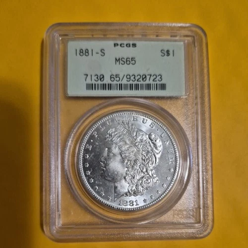 1881-S Morgan Silver Dollar $1 PCGS MINT  MS 65 OLD GREEN HOLDER OGH