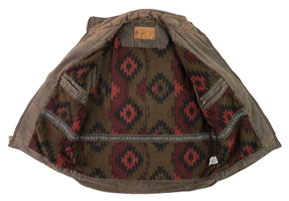 Chaleco Outback Trading Company Para Hombre M Marrón Landsman Azteca Forrado de Vellón Algodón Foto 4 de 4