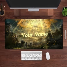 40*90cmPersonalized Golden Tree Themed Gaming & Office Desk Mat - Custom NameTex