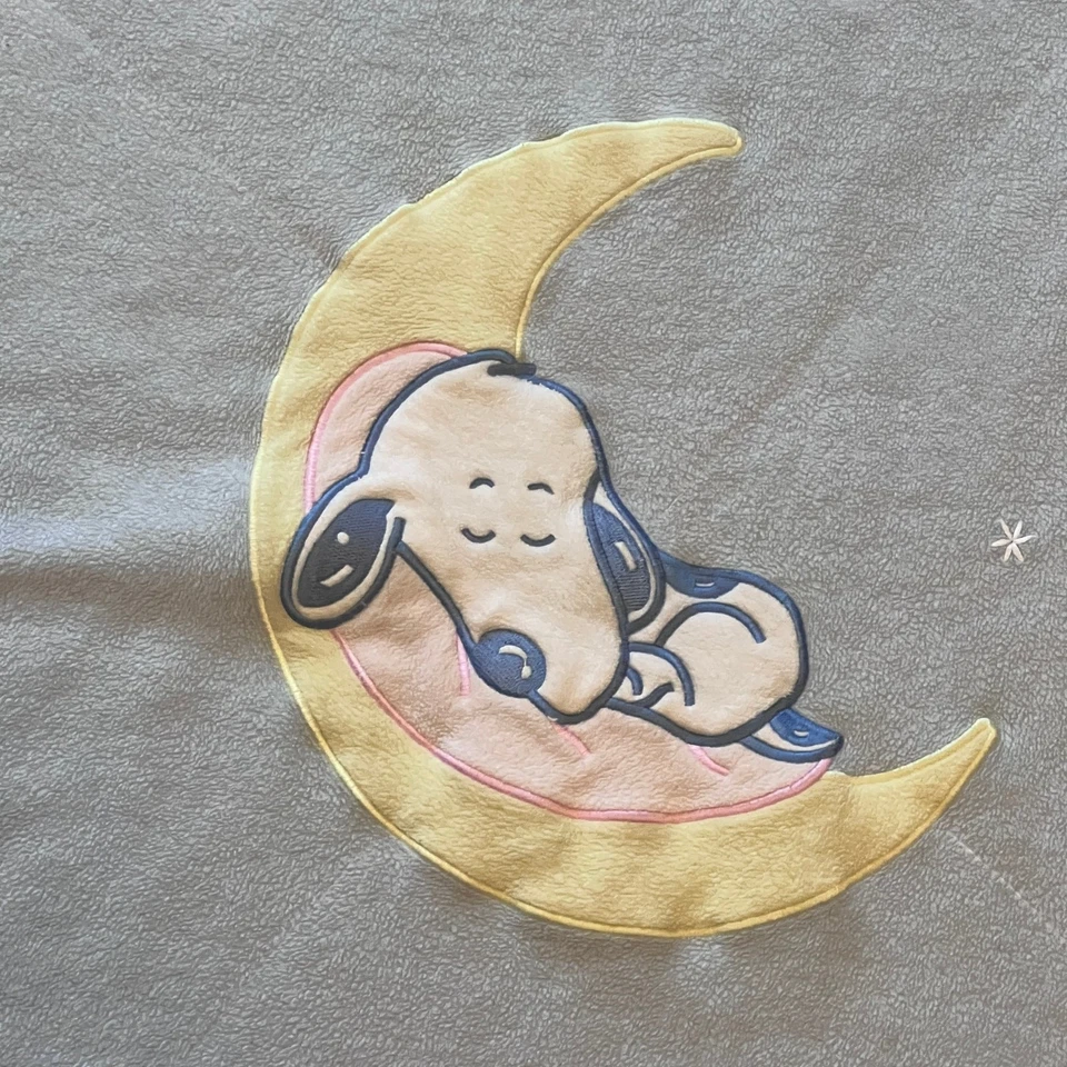 Manta bebé Snoopy de colección dormir en la luna azul polar cuna corderos hiedra 32"X41" Foto 2 de 4