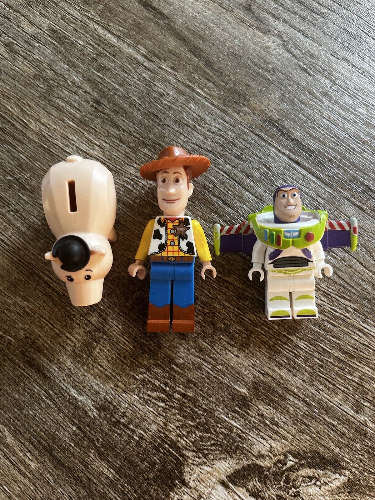 Disney Lego Minifigures Woody Buzz Lightyear And Evil Dr Porkchop